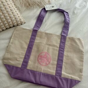 Trader Joe’s Lavender Trim Canvas Tote Bag